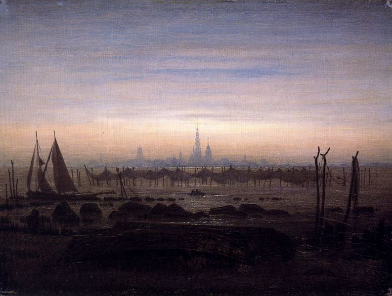 Caspar David Friedrich Greifswald in Moonlight